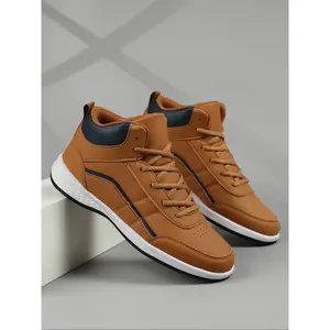 Men’s high-top casual sneakers, lightweight comfortable running shoes, fashionable all-season walking shoes, anti-slip PU leather, outdoor sneakers