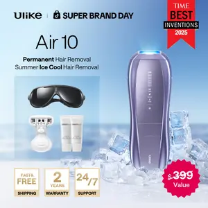 Ulike Laser Hair Removal Air 10 IPL Device with Ice-Cooling Contact Dual Lights Skin Sensor & SHR Mode for Comfortable Effective Results - Epilator