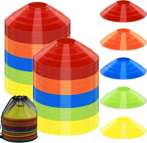 Soccer Cones for Training, 100/15 Pack Agility Cones with Carry Bag, Multi-Color Disc Cones for Sports Training, Soccer, Football, Basketball, Field Cone Markers, Indoor Outdoor Sports Jyongmer