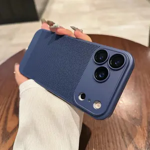 For Iphone 17 Pro Max Heat Dissipation Hard Phone Case for Iphone 17 Air 17pro 16E 16Promax Cooling Honeycomb Mesh PC Shell Cellphone Smartphone Protector Cover