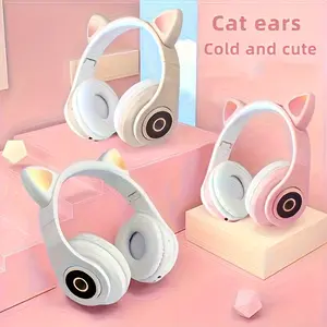 [Wireless Headphones] Over-Ear Gaming Headphones with Wireless, 5.0 Sound, Long-Lasting Battery, USB-C Charging, and In-Ear Comfort for Sports & Workouts - Pink, Wireless Gaming Headphones, Workout Headphones, Sleek Headphone Design, Durable Headphones