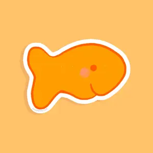 Yellow Fish Snack Sticker: Retro 2000s Vinyl Decal