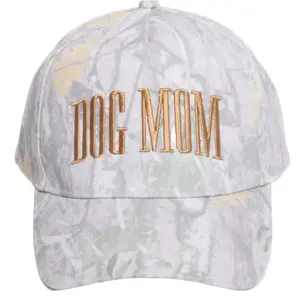 Dog Mom Embroidery Camo Print Baseball Cap