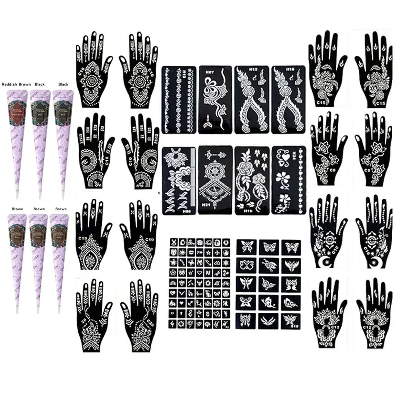 Plant Tattoo Wax Kit, Hand-Drawn Tattoo Stickers, Body Decals, Temporary Body Art, Waterproof Long-Lasting Cutout Template, Unisex Small Tattoos