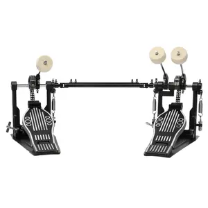 CalidoCasa Professional Double Bass Drum Pedal Heavy Duty Wool Felt Hammer Double Kick Drum Pedal Adjustable Dual Chain Pedal for Rock Metal Jazz Drummers Studio Practice