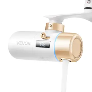 【FathersDayGift】 VEVOR Skincare Water Filter, Faucet Mount Water Filters with Micro-nano Bubble for Skin, Sink Tap Purifier, Removes Chlorine with 1 Filter, for Kitchen and Bathroom Faucets, White + Gold