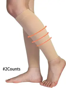 1Pair Calf Compression Sleeves(Women&Men) Firm Support 30-40mmhg for Running, Sports, Flight Travel, Leg Footless Compression Socks for Cycling, Travel, Nursing