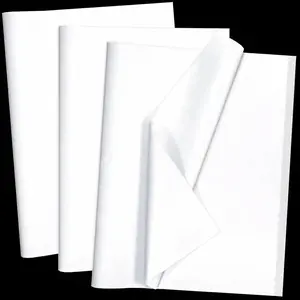 100 Sheets White Tissue Paper 14 x 20 Inches Recyclable Wrapping Paper Bulk for Weddings Birthday DIY Project Festival Wrapping Crafts Decor