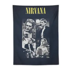 Band Flag Nirvana Banner Tapestry For Bedroom Wall Hanging College Decoration Indoor Outdoor PosterGT-Nirvana (39)