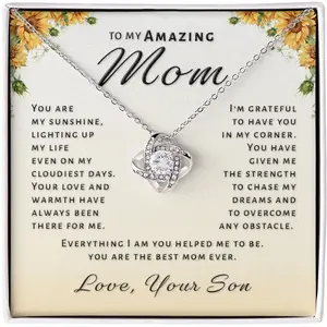 Gift for Mom From Son - My Sunshine Love Knot Necklace Z8D