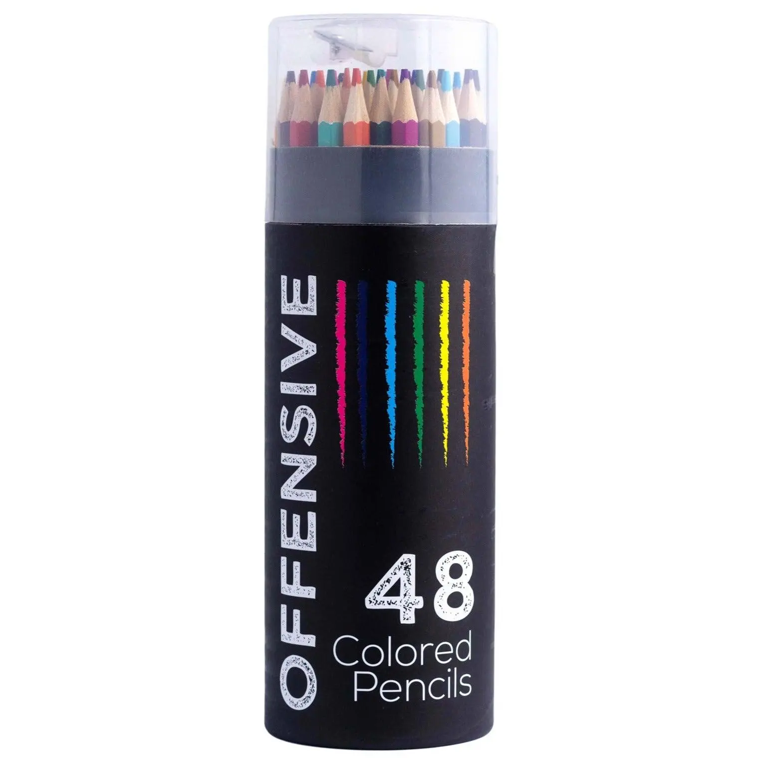 48 Pre-Sharpened Offensive Colored Pencils with Built-In Sharpener Included, Funny gag gift 48 Pre-Sharpened Offensive Colored Pencils with Built-In Sharpener Included, Funny gag gift