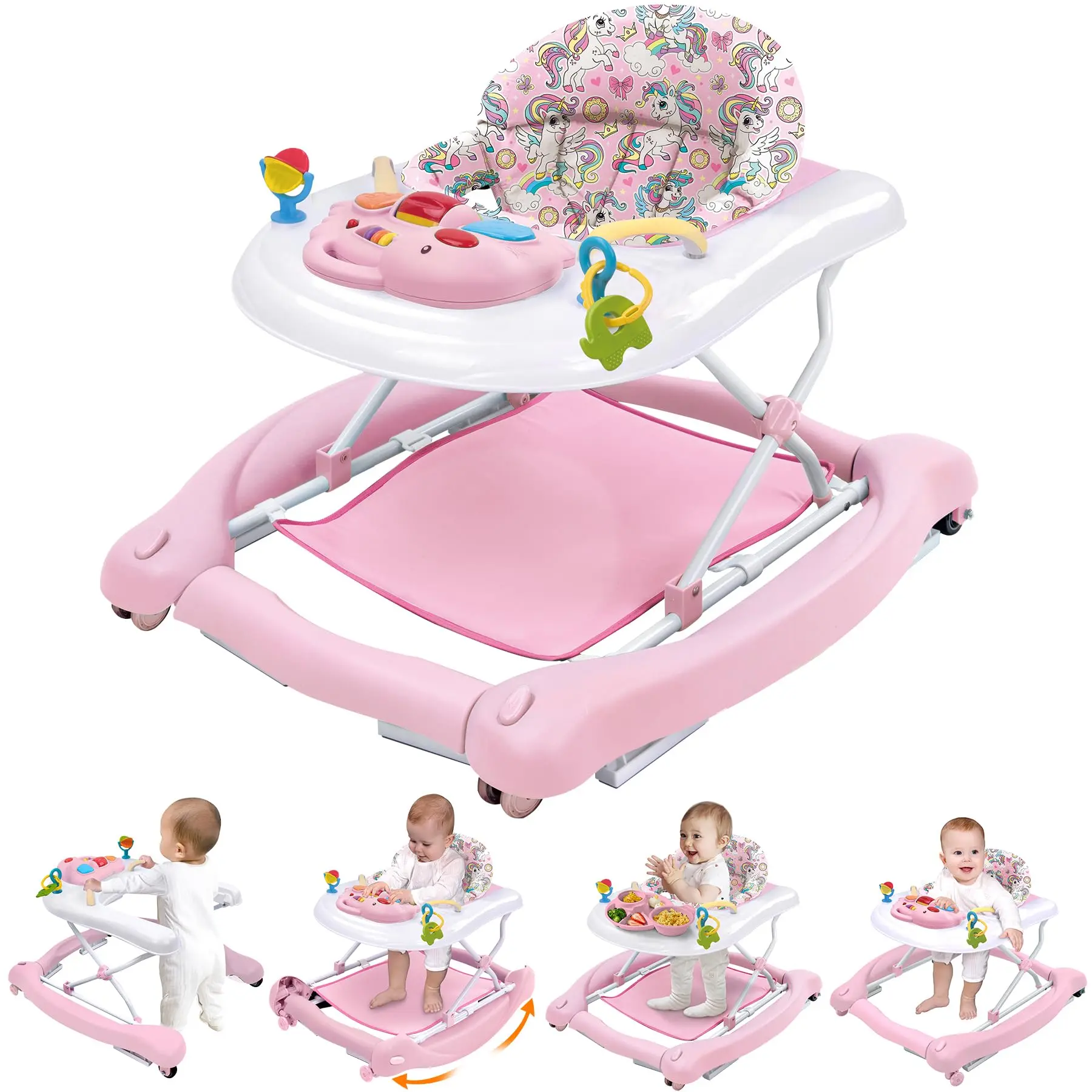 #Summerwins Pawtong Foldable Baby 5-in-1 Activity Walker - Rocker, Activity Center, Bouncer, Seat Walker, Push Walker - Adjustable Speed Rear Wheels and Height Toys Ages 6-18 Months Floorwalker, Infant Walker, Toddler Push Walker campingessentials