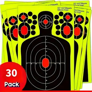 30 14.5" Human Shaped Targets, Reactive Paper Targets, for Range Training Accessories