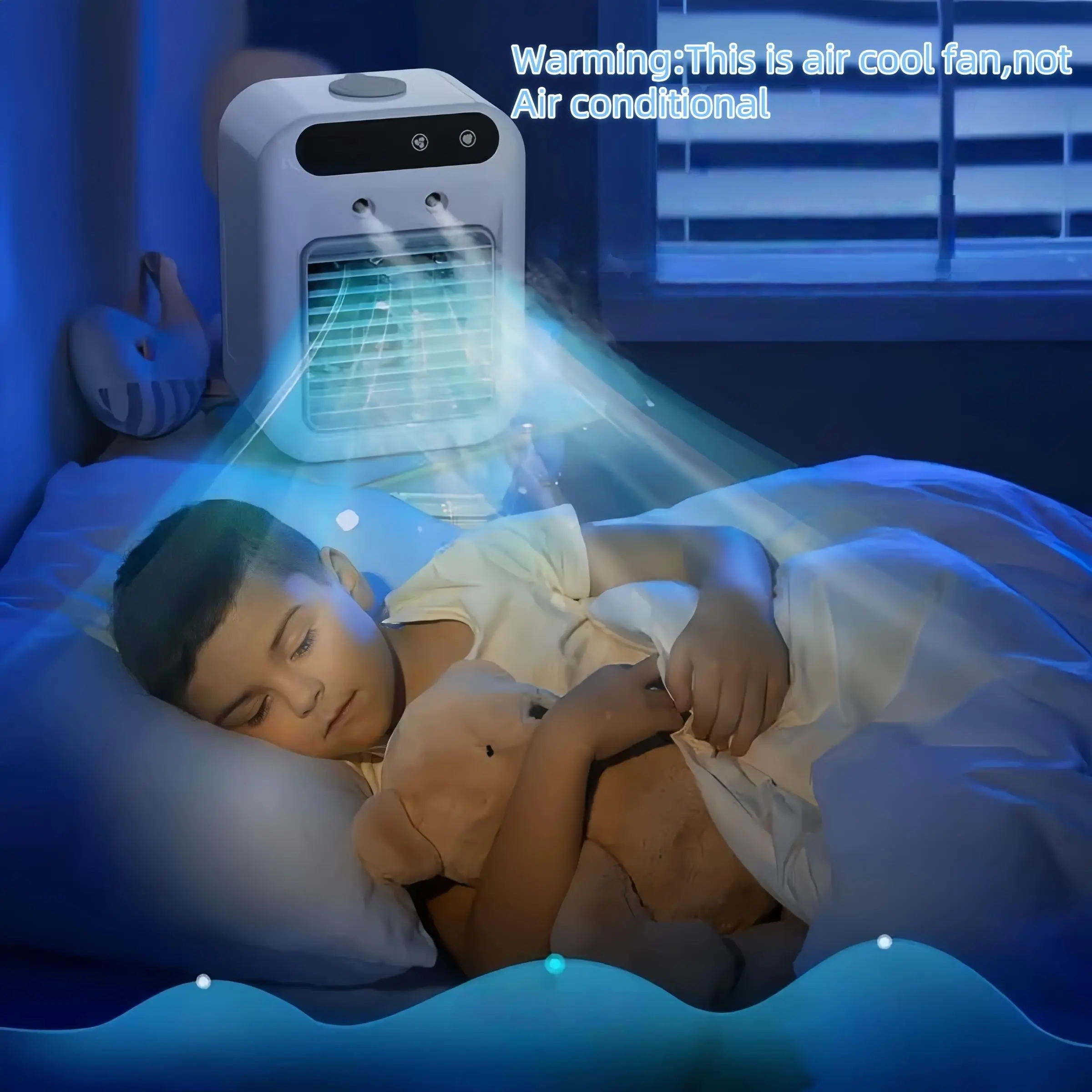 Portable Fan Compact Air Conditioner, Ideal for Car Camping, Easy to Move, Quick Cooling Effect, Instant Coolness