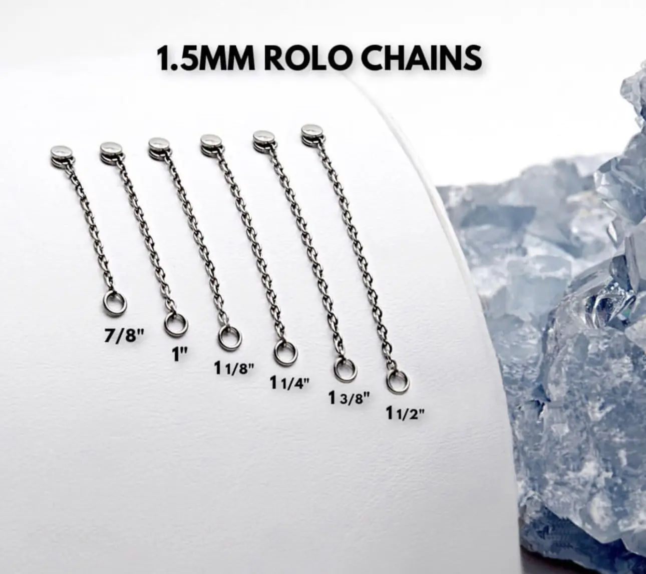 Titanium rolo chain with o-ring | nostril chain | industrial chain | body jewelry chain | titanium chain