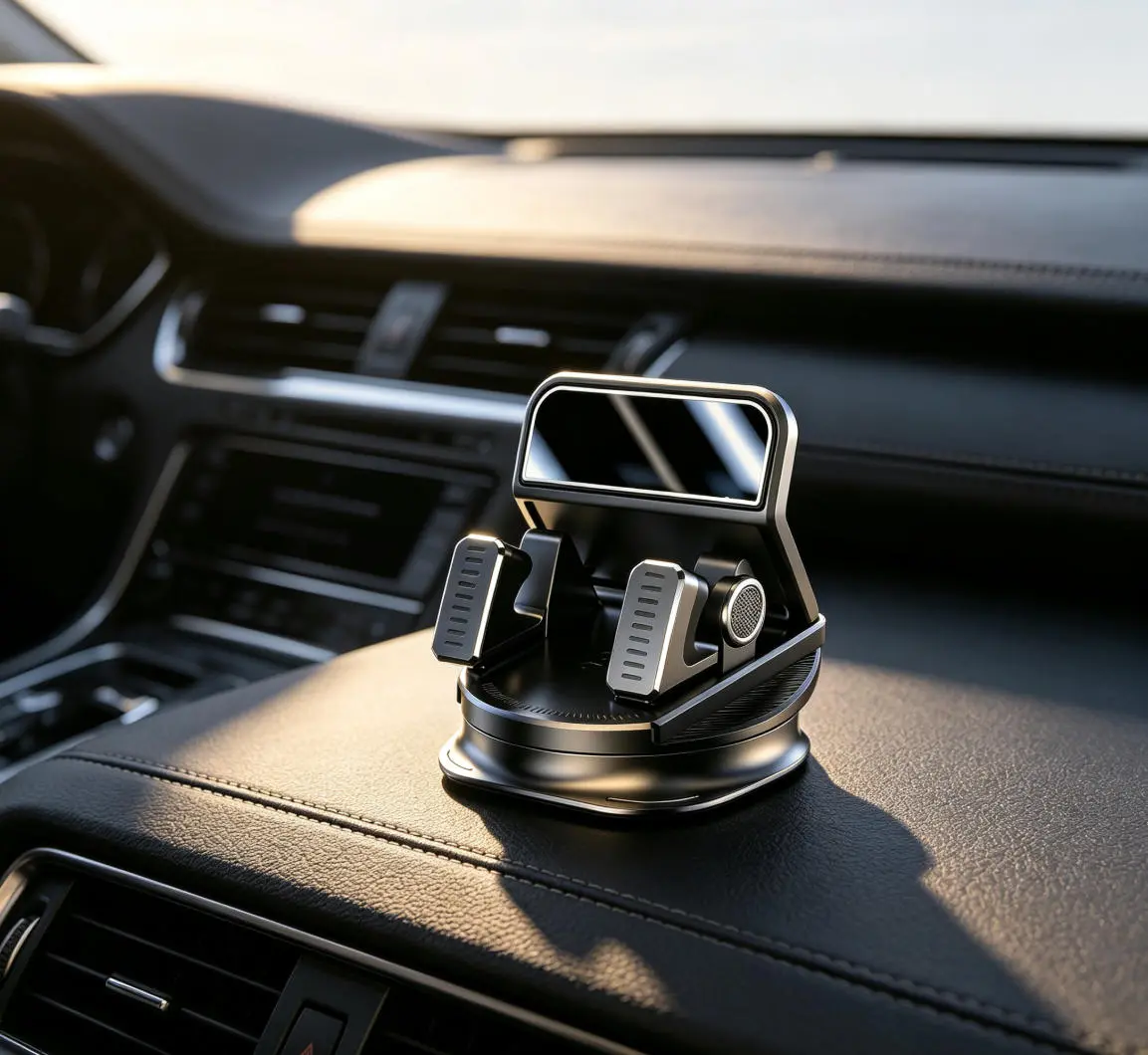 Car phone holder 360 degree rotation, suitablefor car navigation in-car dashboard, horizontaland vertical screen adjustment angle, suctioncup fixed non-slip mobile phone holder suitablefor iPhone and Android