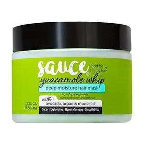 SAUCE BEAUTY Guacamole Whip Hair Mask - Deep Conditioning Hair Mask for All Hair Types w/Avocado, Honey & Argan Oil - 12 Fl Oz Hair Mask for Dry, Damaged & Frizzy Hair (Guacamole)