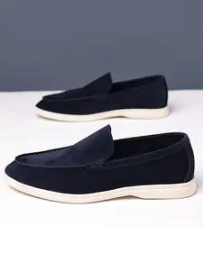 Men's Minimalist Solid Color Walking Shoes, Soft Comfortable PU Leather Casual Slip On Sneakers, Perfect for Daily Wear, Business, Parties