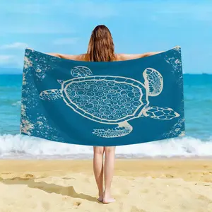 Sea Turtle Beach Towel Oversized Quick Dry Sandproof Microfiber Towel for Women & Men, Summer Beach Essentials 2026, Aesthetic Ocean Turtle Design Pool Towel for Travel Camping Yoga Cruise Vacation Hawaiian Beach Accessories Gift Idea