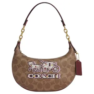 COACH Payton 22 Tote Bag with Coach Carriage Print in Coated Canvas and Smooth Leather for Women