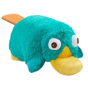 Secret Agent Teal Platypus Pillow Pet