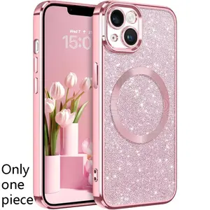 Phone Case Cover - High-quality Glitter Magnetic Phone Case Protector, Suitable for Iphone 17, 16, 15, 14, 13, 12, 11 Plus Pro Max. The Design Is Novel, Youthful and Energetic. It Is Suitable As A Gift. Accessories