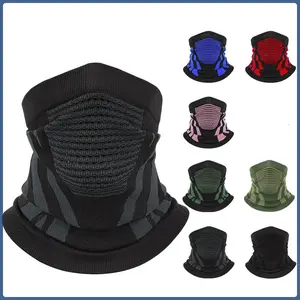 Thickened Windproof Neck Face Mask - Breathable Polyester Wool Winter Riding Mask for Ultimate Face Protection and Warmth in Cold Weather