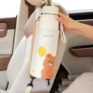 Cartoon Bear Pattern Car Seat Side Water Cup Holder, Car Seat Side Water Cup Hanging Bag, Car Interior Storage Bag, Car Accessories