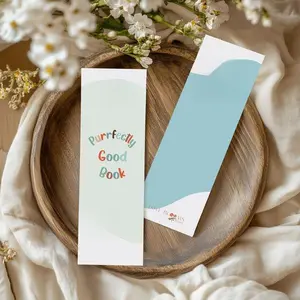 Purrfectly Good Book Bookmark - Adorable Cat Design on Both Sides - Thick 86lb Double Glossy Paper - 2"x6" Size - Ideal Gift for Cat Lovers & Readers