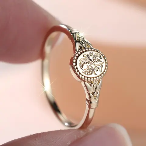 Vintage Flower Design Ring, Statement Ring, Elegant Casual Ring, Fashion Accessories for Women & Girls, Trendy All-match & Exquisite Jewelry for Birthday Gift, Elegant Fashion Rings, Beautiful Rings