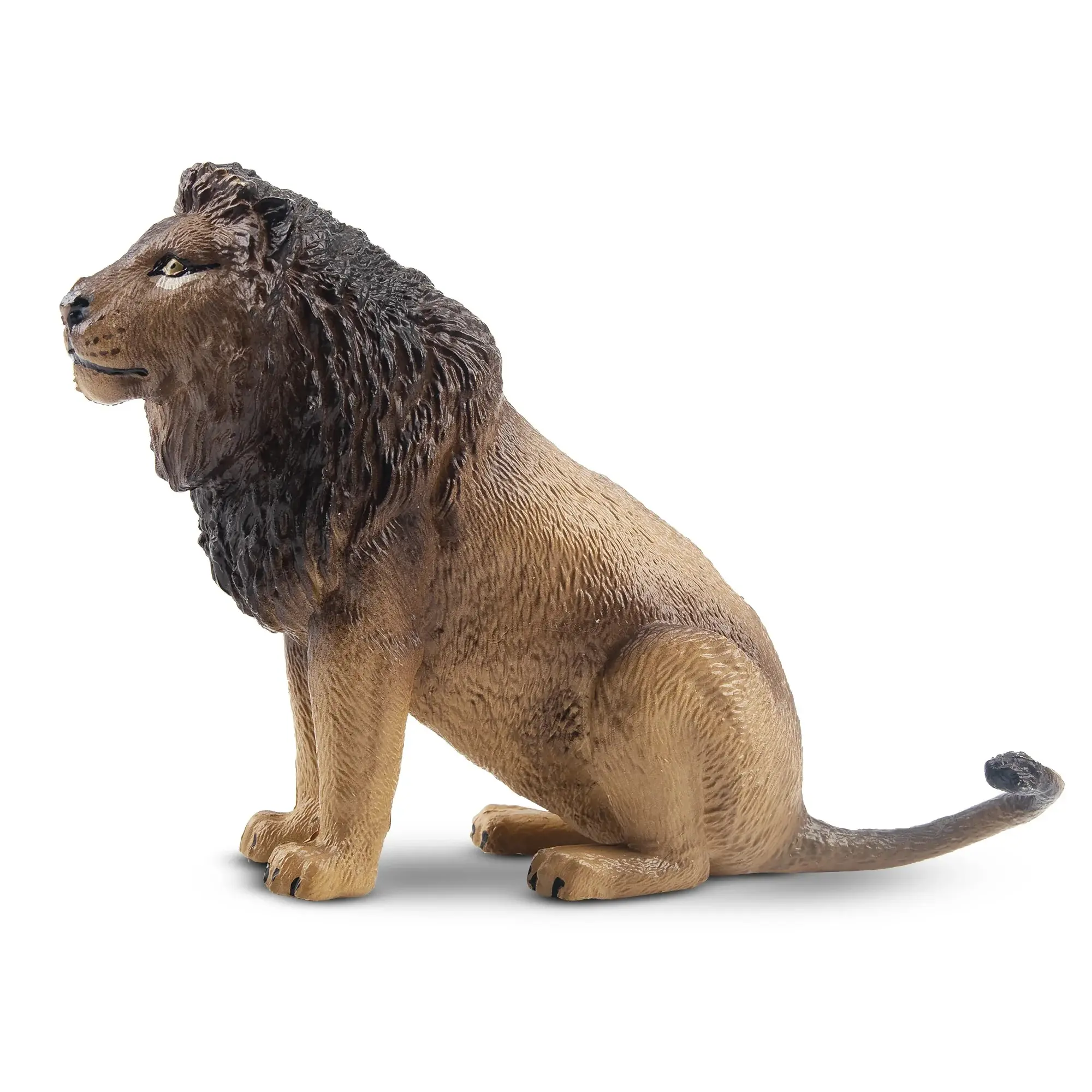 Toymany Hand-Painted Plastic Sitting Lion Figurine - Realistic Animal Model, Ideal for Early Education Montessori Sensory Play, Cake Decor, Thoughtful Collectible Gift