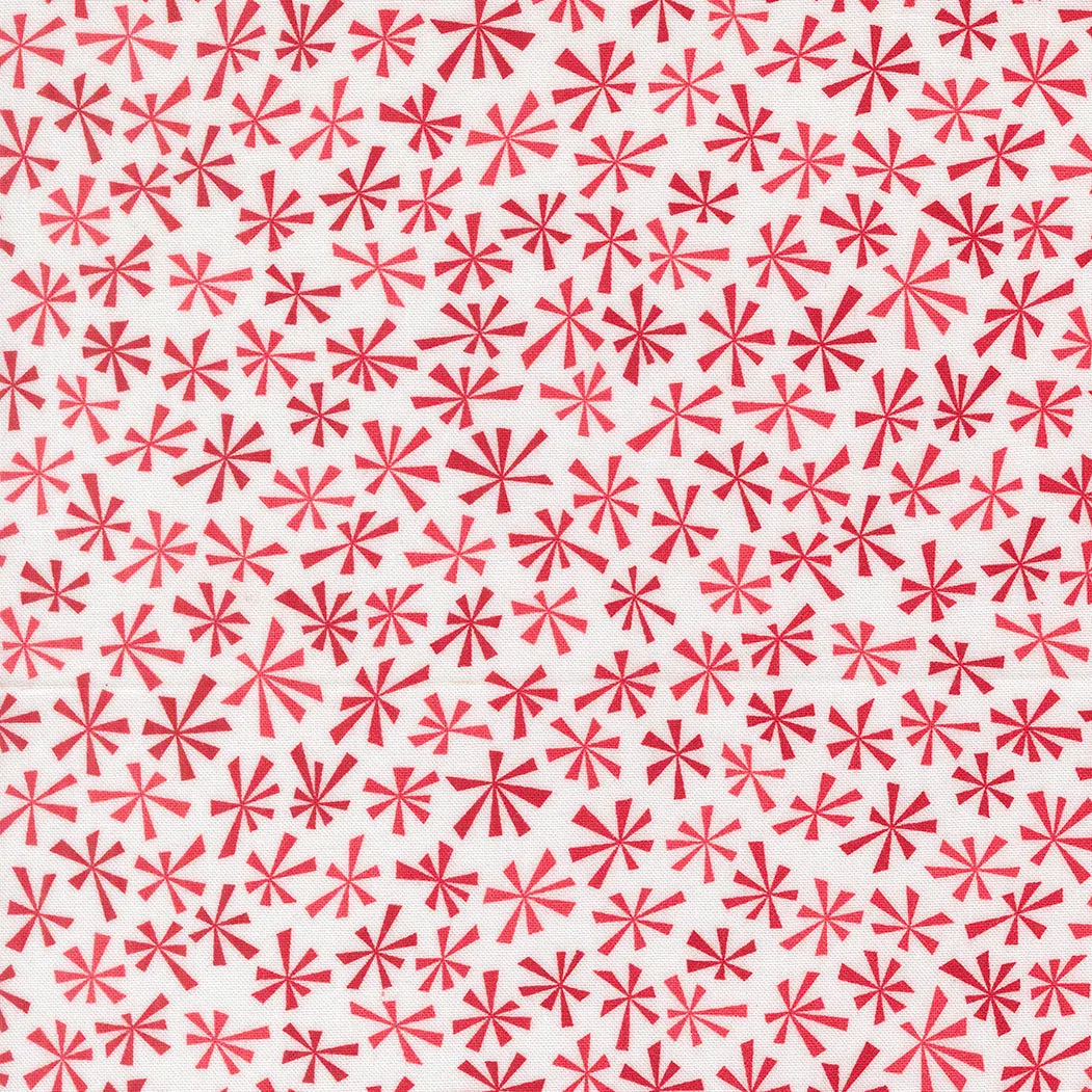 Fabric Moda Winter White Red Tinsel Snow Time by the Quarter Yard 22507-24