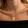Loyalove 14K Gold Plated Charm Outdoorfun Cross Choker Necklace for Women Thick Chunky Paperclip Chain, Cuban Link Chain, Hip Hop Fashion Jewelry, Trendy Easter Gifts
