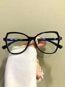 Simple Cat Eye Frame Eyeglasses, Anti-blue Light Eyeglasses for Women & Men, Fashion Eyeglasses for Work, Daily Clothing Decor, Perfect for Student Daily Use, Stylish Square Frames