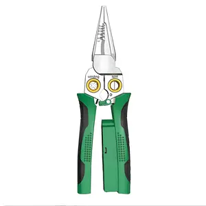 8-in-1 Electrician's Dream Pliers with Voltage Tester, LED Alarms, and Precision Cutting for Wire Stripping, Cutting, and Pulling - Hardware