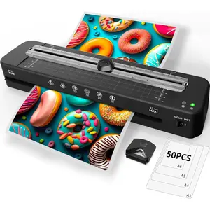 13-inch laminator - 11x17 laminator, 50 sheets, hot and cold, with built-in paper cutter and corner rounding machine, suitable for classroom, home, and school use A3 laminator Non-slip Stainless Steel Ground Grip Crampons