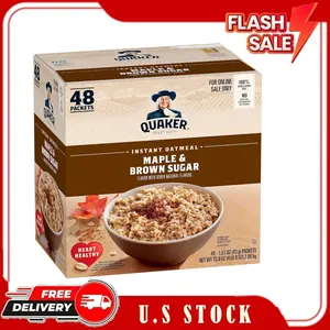 Quaker Instant Oatmeal, Maple & Brown Sugar, Individual Packets, 1.51 Ounce (Pack of 48)