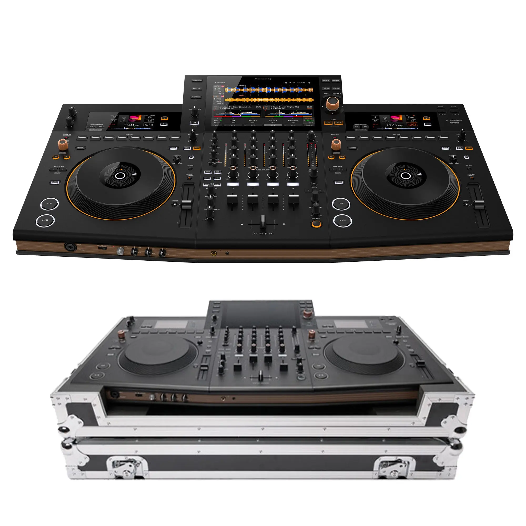 Pioneer DJ OPUS-QUAD All-in-One DJ System + Magma Road Case with Wheels