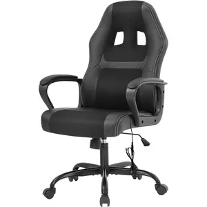FDW Gaming Chair Office Chair Support Adjustable Ergonomic Pu Leather Racing Lumbar Massage Chair Headrest Armrest Task 360° Swivel Ergonomic Computer Chair for Women Men Adults