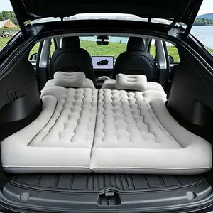 SUV Air Mattress, Thickened Flocking Travel Camping Bed with 2 Pillows and Electric Air Pump, Dedicated Mobile Cushion, Suitable for SUV Trunk and Rear Seats