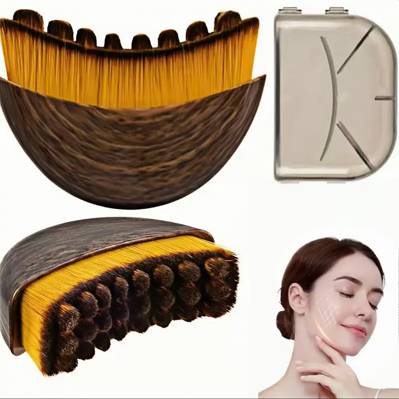 Lymphatic Contour Face Brush for Jawline & Chin Sculpting – Dry Brushing Massager for Lymphatic Drainage & Facial Fatigue Relief,  Ergonomically Designed to Fit The Skin Precisely  (1PCS) Beauty Roller Daily