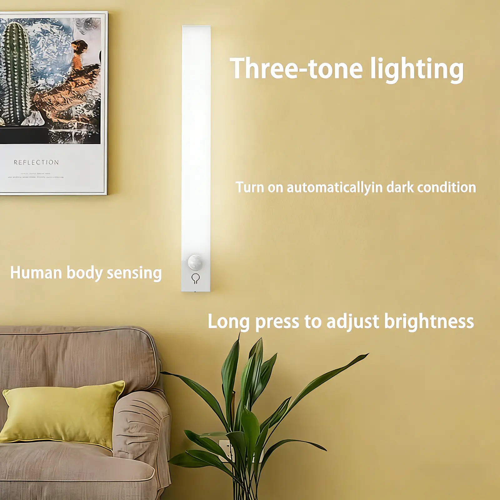 USB Rechargeable LED Night Light, MagneticDouble-sided Tape LED Night Light,Multifunctional LED Light for Home, Bathroom,Bedroom, Kitchen, Car, Garage Motion Sensor Lamp Adjustable Lighting
