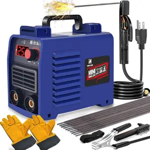 GNI Welding Machine, Handheld Welding Machine,Portable Stick Welder IGBT Digital Display LCD,Home DIY Arc Welder,Hot Start Arc Force Anti-stick Mini Welder (Blue) mini welding welder  machine Carbon Steel Heat Dissipation