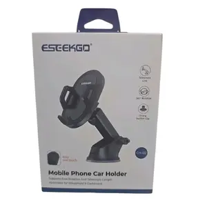 ESEEKGO Easy One Touch Car Holder with Telescopic Link 360° Rotation & Suction Cup for Windshield & Dashboard 1