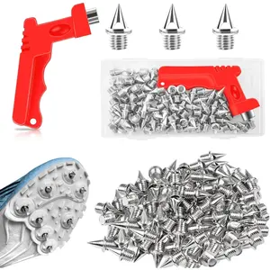 90PCS 1/4 Inch Stainless Steel Replacement Track Golf Shoe Spikes with Wrench for Track Cross Country Sprint Sports Running Shoes