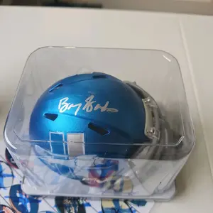 SIGNED BARRY SANDERS MINI HELMET BECKETT CERTIFIED WITH VISOR