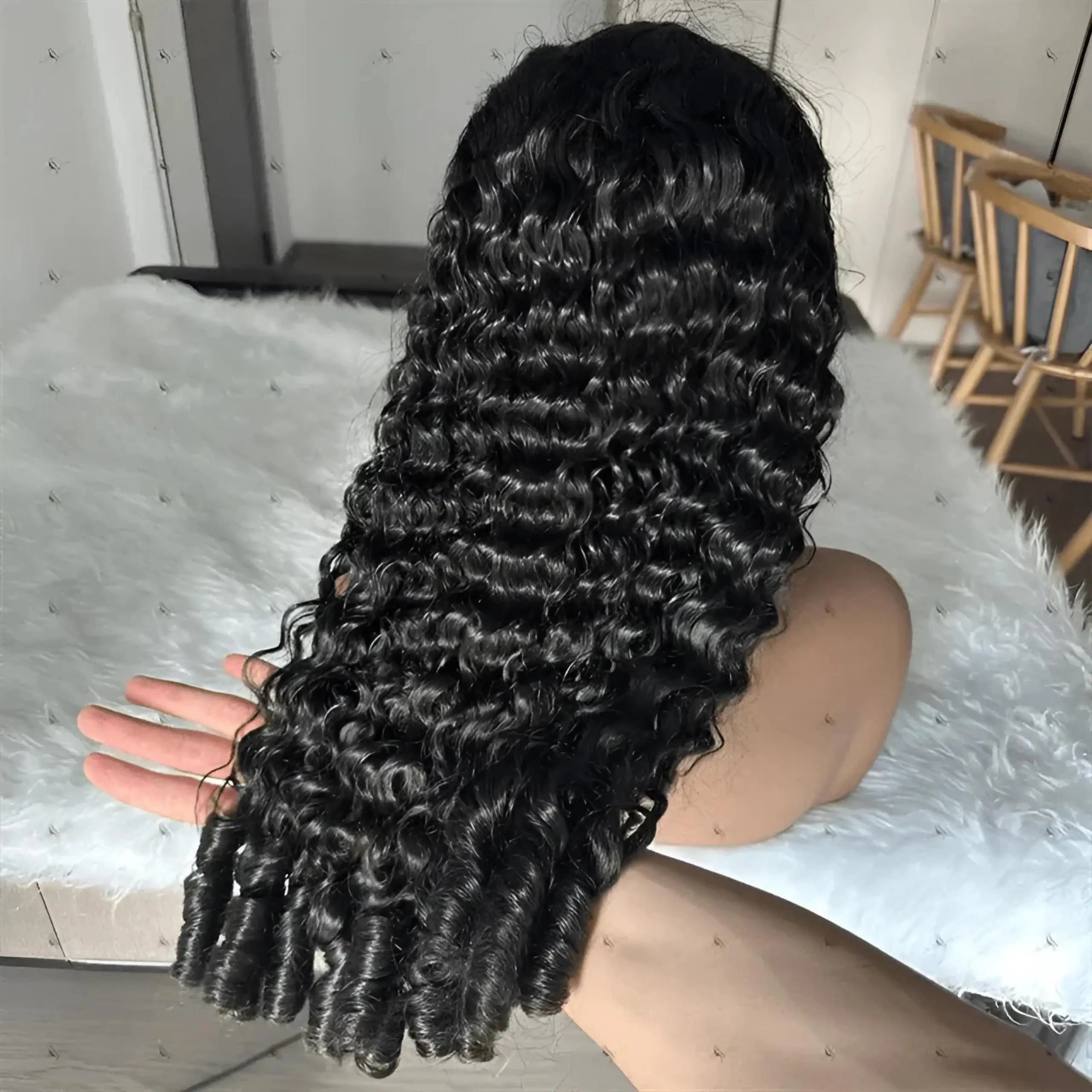 Lemoda 13x6 Burmese Curly Wig Human Hair 200 Density 13x6 Curly Lace Frontal Wigs Human Hair HD Transparent Lace Wig Pre Plucked 15A Burmese Virgin Human Hair Wigs for Women