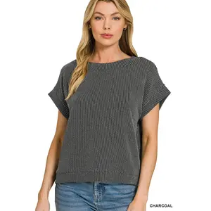 Zenana Raised Rib Cap Sleeve Top