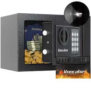 Safe Box, Small Safe for College Dorm Room with Fireproof Waterproof Money Bag for Cash or Document, Keys &Pass Code, Home Money Box with Kits, 0.23CuFt Hidden Lockbox for Home Office Hotel