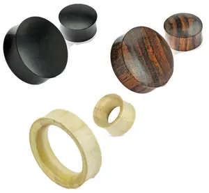 3 Pair Organic Wood Ear Plugs Tunnels Gauges 6g 4g 2g 0g 00g 1/2 3/4 30mm 32.5mm